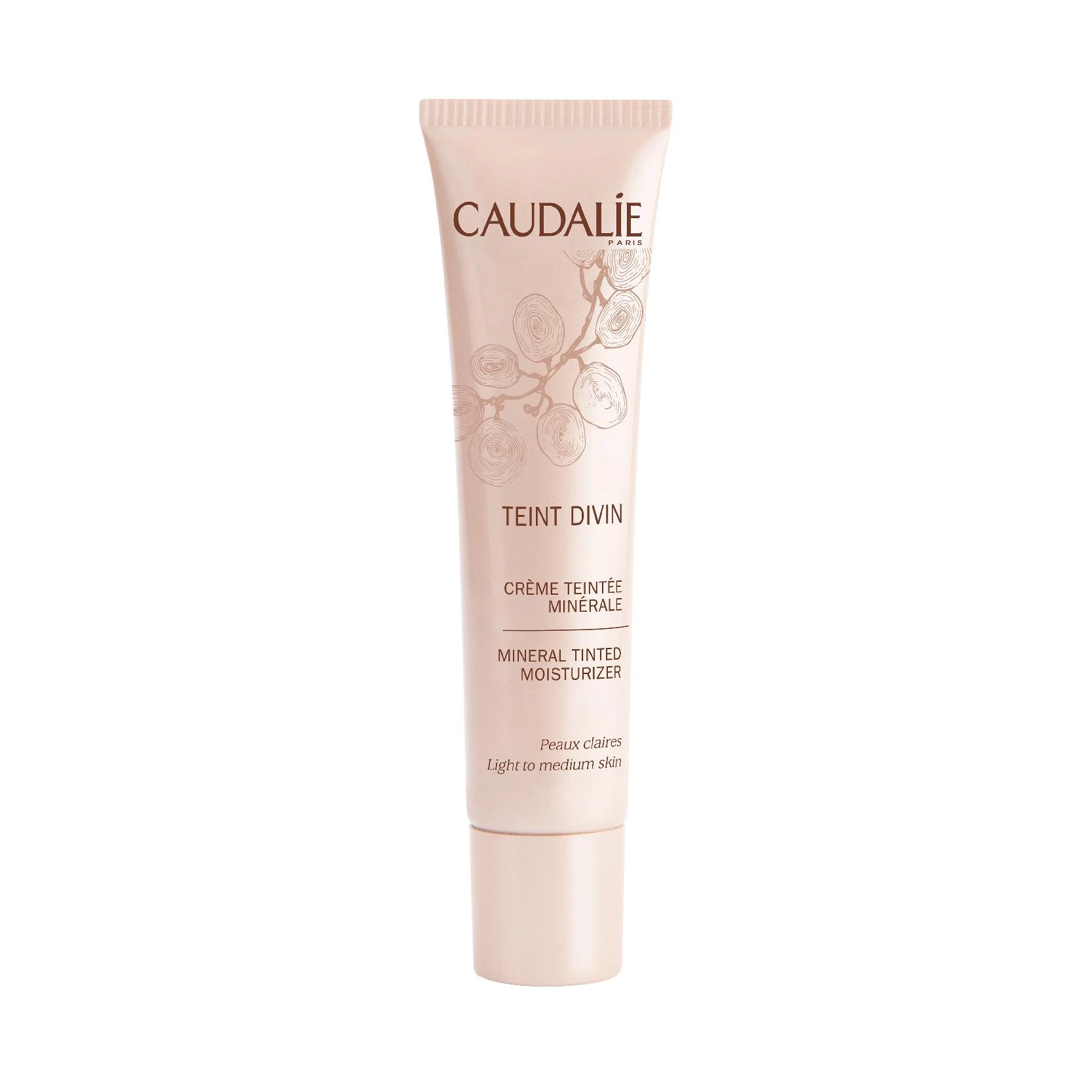 CAUDALIE TEINT DIVIN MINERAL TINTED MOISTURIZER LIGHT TO MEDIUM SKIN 30ML