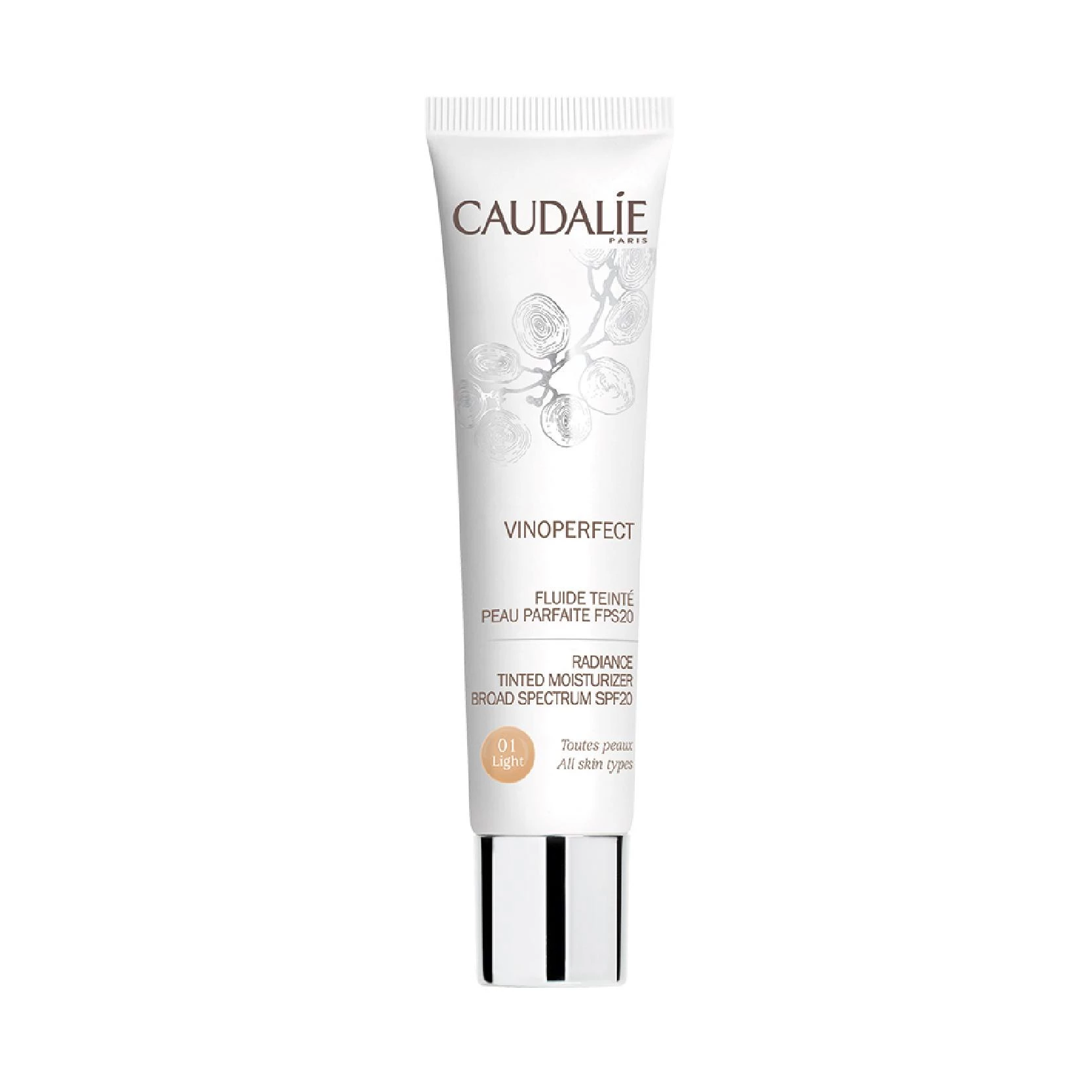 CAUDALIE VINOPERFECT RADIANCE TINTED MOISTURIZER BROAD SPECTRUM SPF20 - LIGHT 40ML