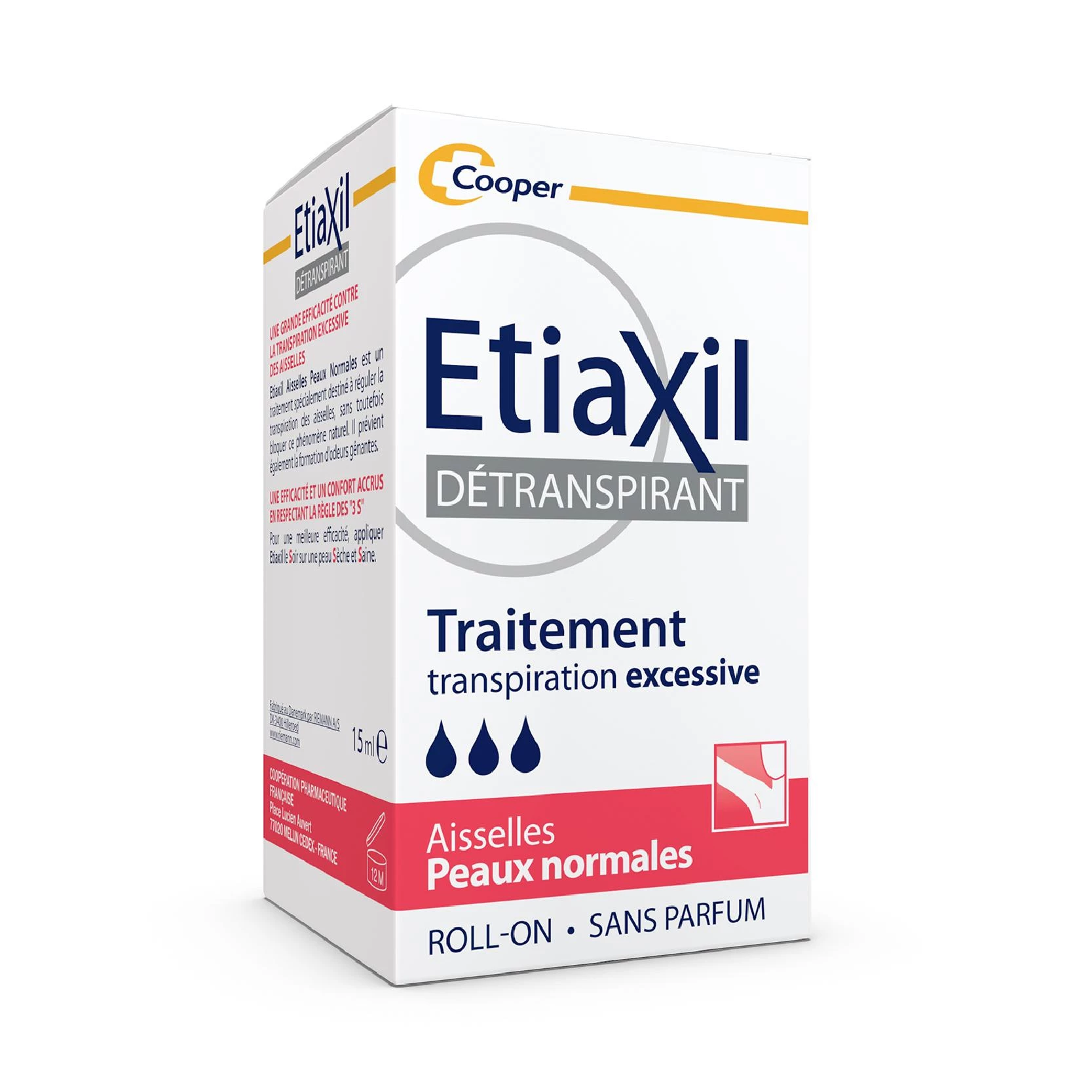 ETIAXIL DÉTRANSPIRANT PEAUX NORMALES AISSELLES ROLL-ON 15ML