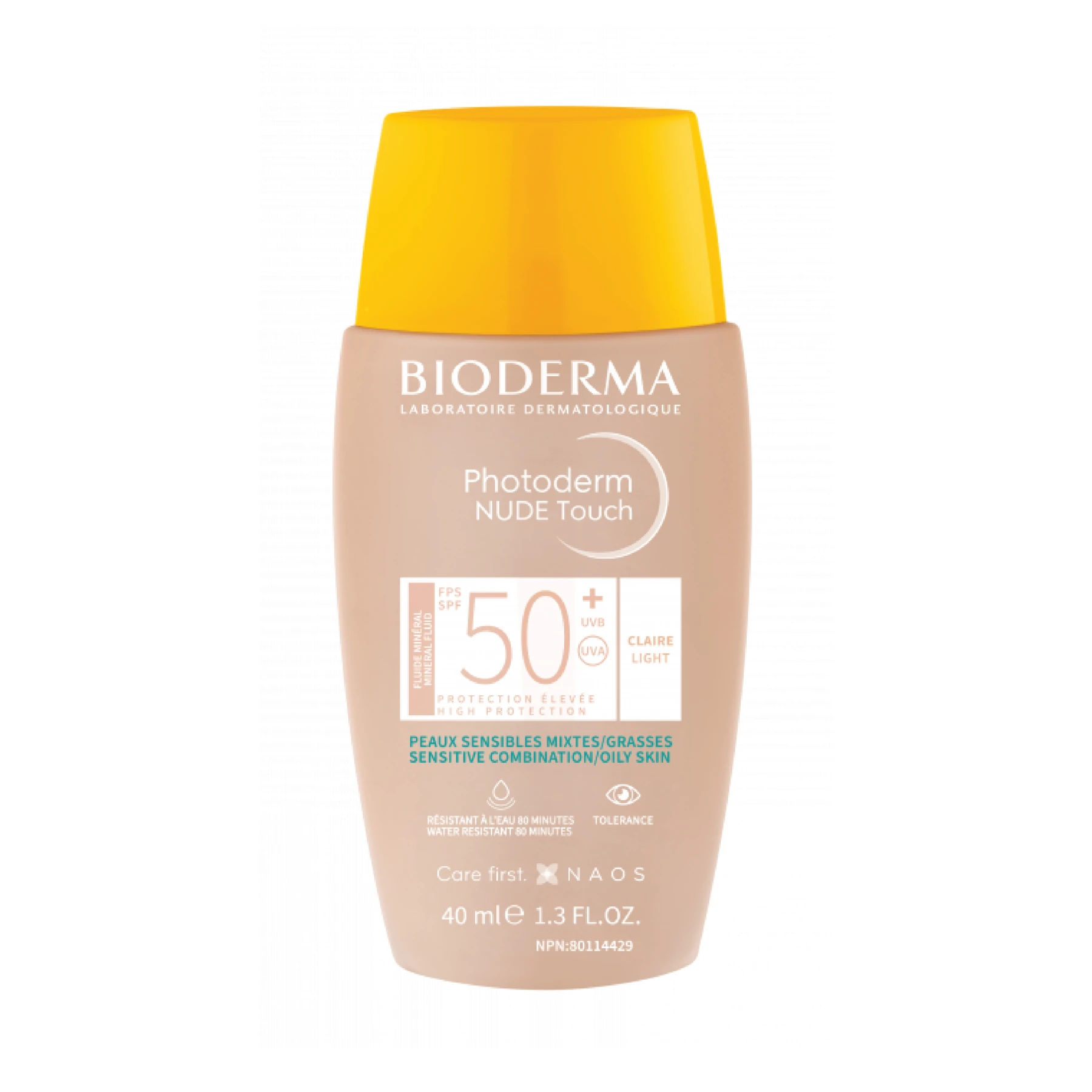 BIODERMA PHOTODERM NUDE TOUCH TEINTEE CLAIRE SPF50+ 40ML